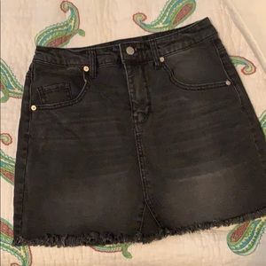 Faded Black denim Skirt